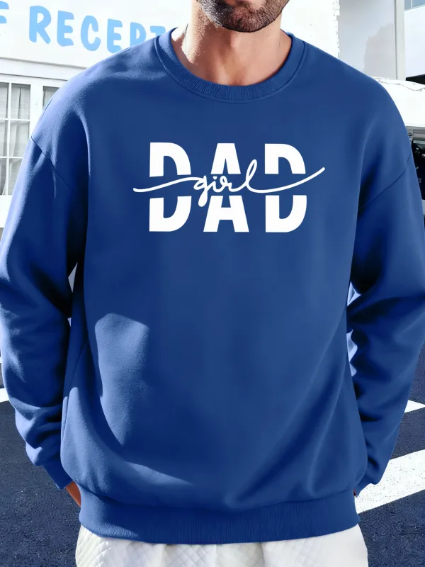 Sudadera con estampado creativo de letras de papá y niña, sudaderas cálidas de otoño para hombre, sudaderas con capucha de lana de gran tamaño, ropa de calle informal suave para hombre — image 8
