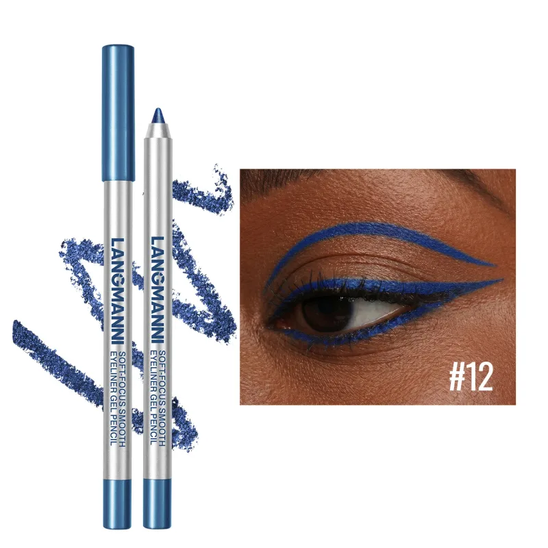 Vandtæt og svedtæt perleskimende skinnende Eyeliner Gel Blyant Langtidsholdbar Glat Let at farver Kvinder Øjenmakeup — image 18