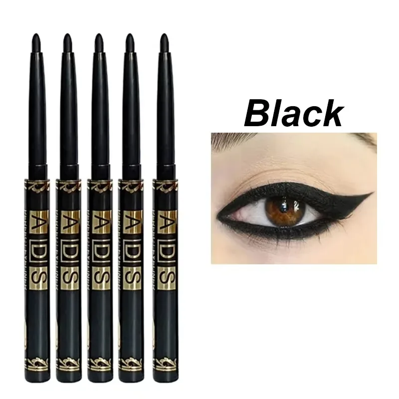 อายไลเนอร์เจลอัตโนมัติดินสอกันน้ำ Long Lasting Black Eye Liner Twist-Up No Sharpening Easy Glide แต่งหน้าสำหรับผู้หญิง