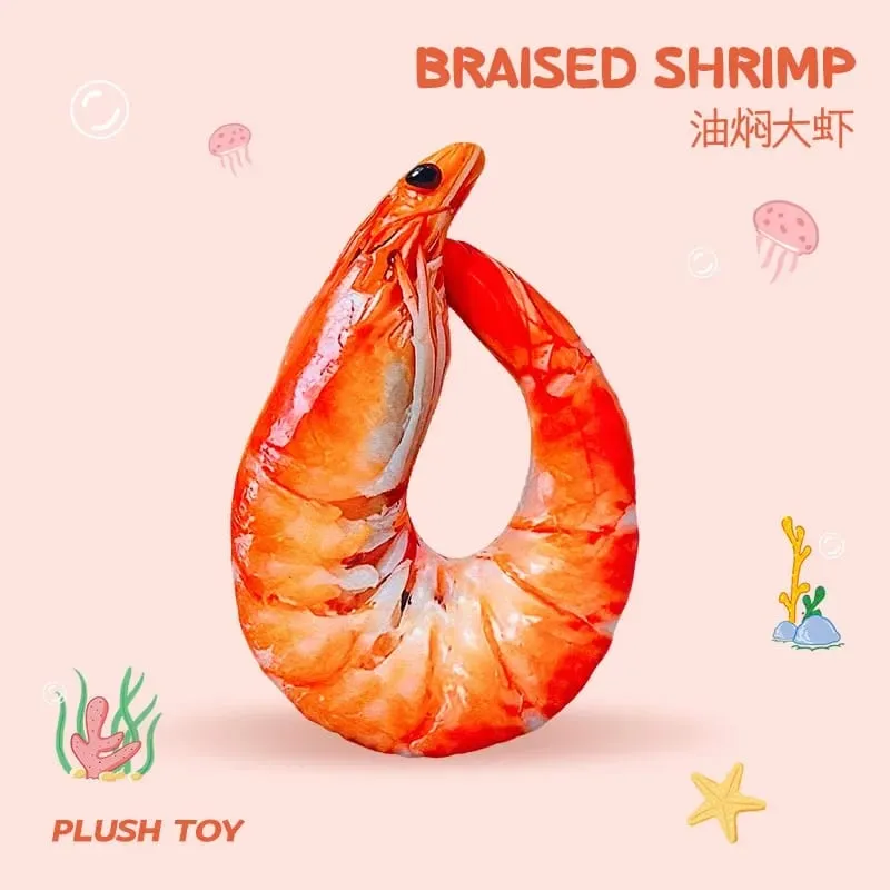 Funny Shrimp Neck Pillow Soft Plush U-shaped Travel Pillow 3D Simulation Neck Cushion for Car Airplane Office Nap — image 8