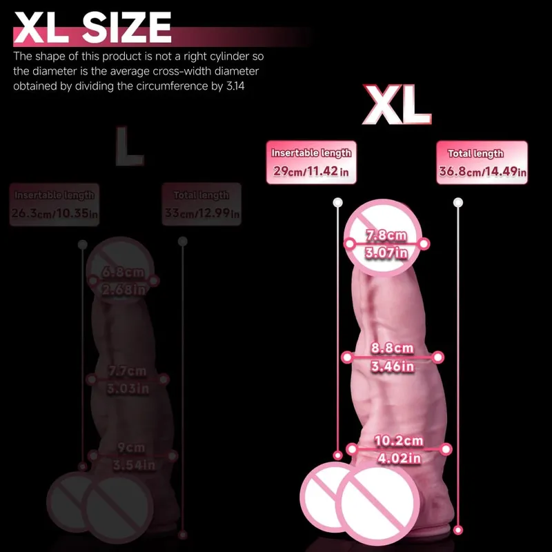 Oieffur Horse Dildo untuk Wanita Platinum Silicone Dildo Besar dengan Suction Cup Massage Dubur Faraj Besar Zakar Mainan Seks untuk Dewasa — image 8