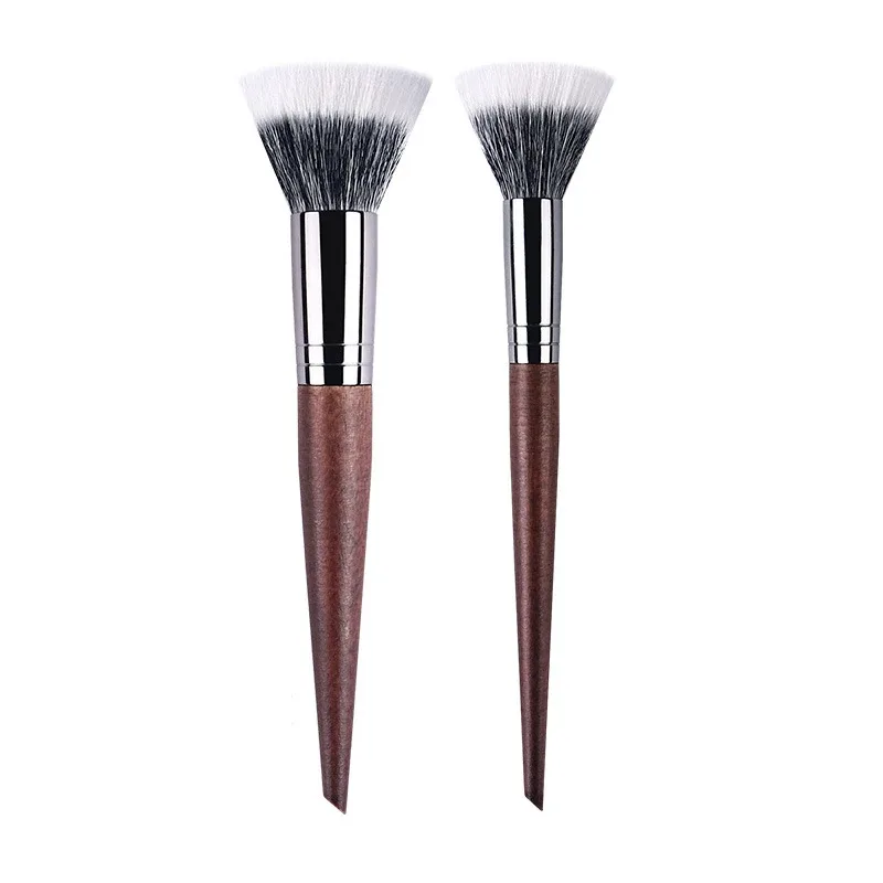 Berus Mekap Profesional Kontur serbuk Tetapan Berus Mekap Pelbagai Fungsi Berus Stippling Blush lembut Bulu kambing kayu asli — image 2