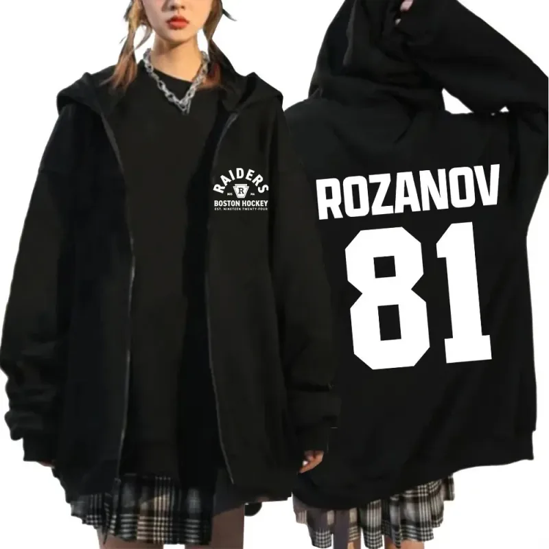 Heated Rivalry Ilya Rozanov 81 Boston Raiders Merch Zipper Hoodies Men's Women Clothing Fashion Zip Up Sweatshirts Jackets Coats — image 13