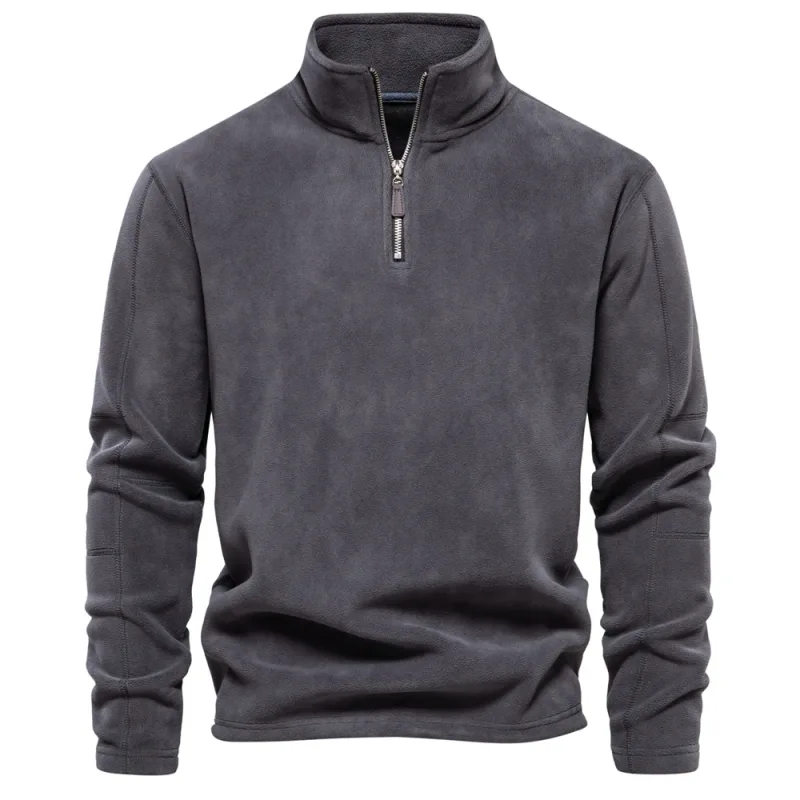 Mærkekvalitet Tykk varm fleecejakke til mænd Lynlåshalstrøje herre sweatshirt Soft Shell herrejakke