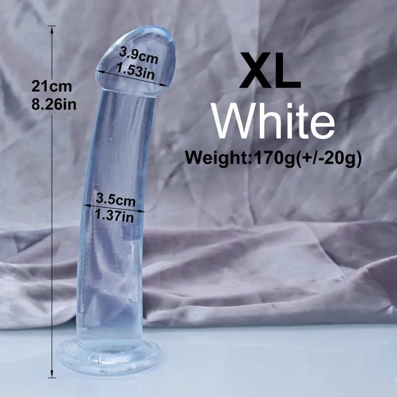 Dengan Harga Murah TPE Transparan Anal Plug Jelly Dildo 4 Ukuran Cangkir Hisap Ayam Vagina Masturbasi Lembut Penis Kecil Wanita Pria Mainan Seks — image 10