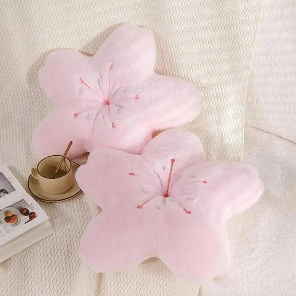 Kawaii 45cm Plush Pillow Cherry Blossom Soft Room Decor Pillow Pink Tatami Cushion Photo Decorations — image 2