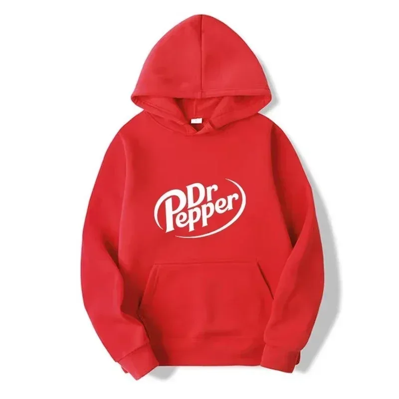 Dr Pepper Hoodie Soda Cola Vintage Beverage Retro Aesthetic Y2K Fashion Black Oversized Casual Sport Sweatshirts
