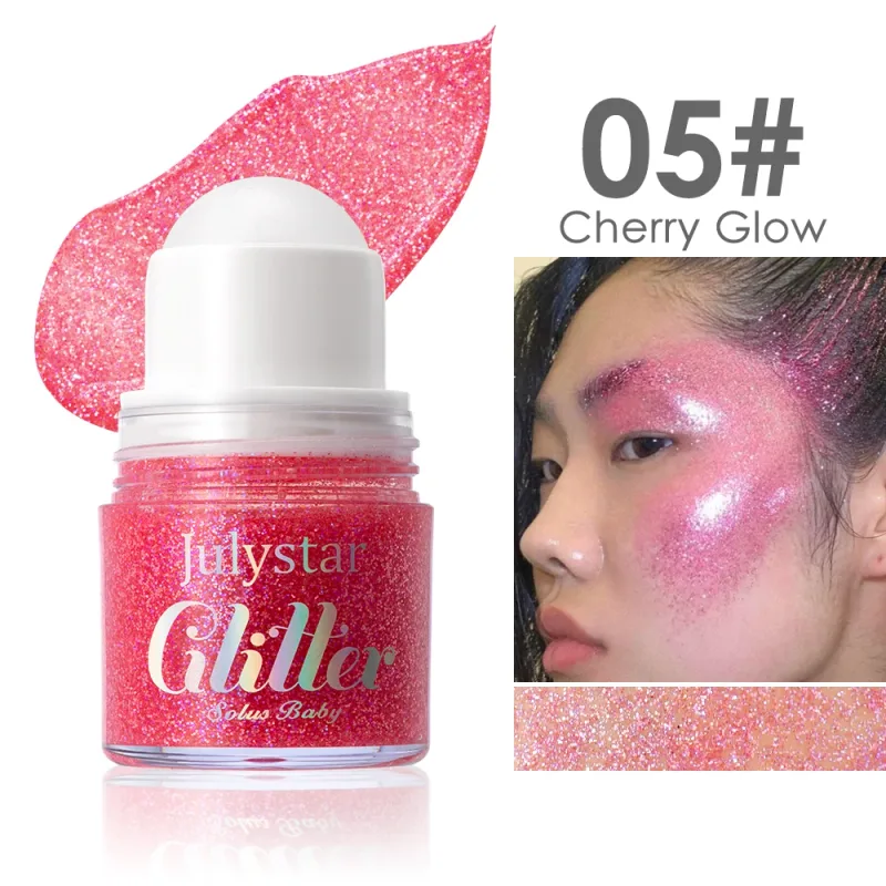 Rolling Sequins Glitter Gel Face Body Painting Shiny Liquid Green White Pearl Gloss Eye Shadow Brighten Stage Makeup Decoration — image 9