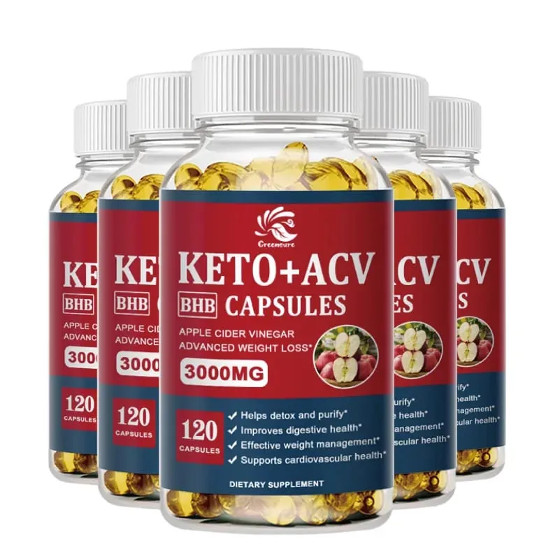 Greensure Keto Ocet jabłkowy w kapsułkach ACV z dodatkiem jabłkowego cydru Keto Formuła o smaku jabłkowym dla mężczyzn i kobiet — image 9