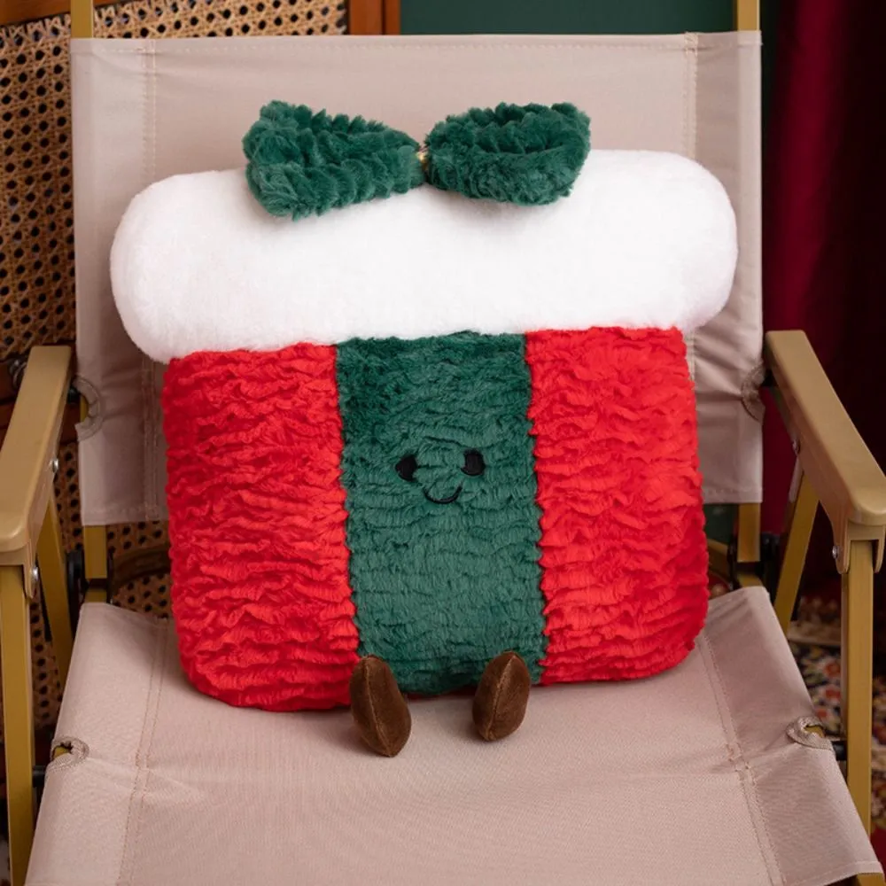 Bonito forma criativa travesseiro de natal macio recheado confortável gingerbread homem almofada sazonal padrão cintura almofada decoração para casa — image 4