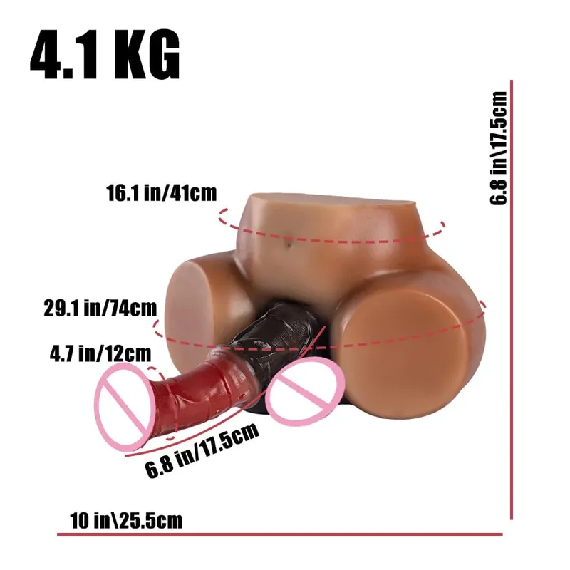 CLM Imitation of Real and Fake Dildo New Product Cow Buttocks Strap Penis Vagina Anus Dual Channel Couple Sex Masturbator