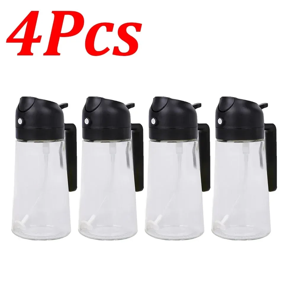 1-4Pcs 500ml 2in1 Oil Sprayer Plastic Cooking Olive Oil Sprayer Baking Oil Spray for Kitchen Air Fryer Baking Salad Grilling BBQ