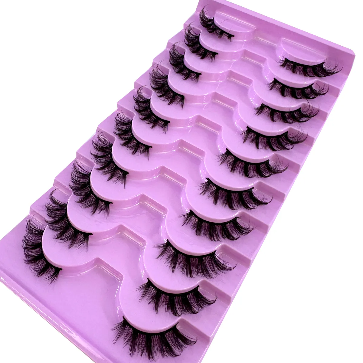 Half Lashes 10 Pairs Half Lashes Soft Natural Cat Eye Lashes Makeup Tool Fake Eyelashes Extension Fluffy Faux Cils — image 2
