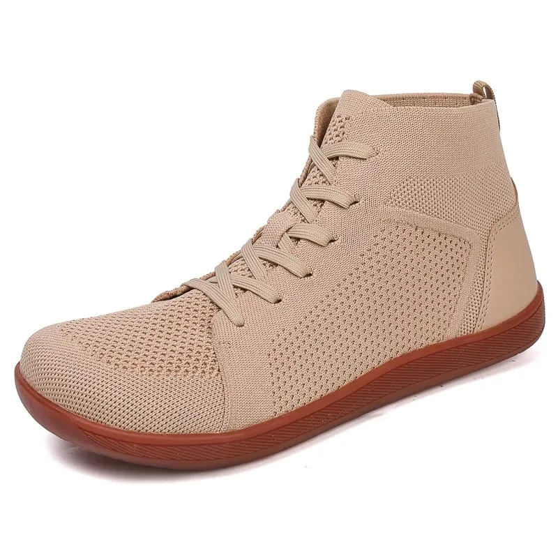 Mid Top Barefoot Shoes for Men Women Wide Toe Box Minimalist Sneakers Breathable Knit Zero Drop Wide Fit Casual Walking Shoes