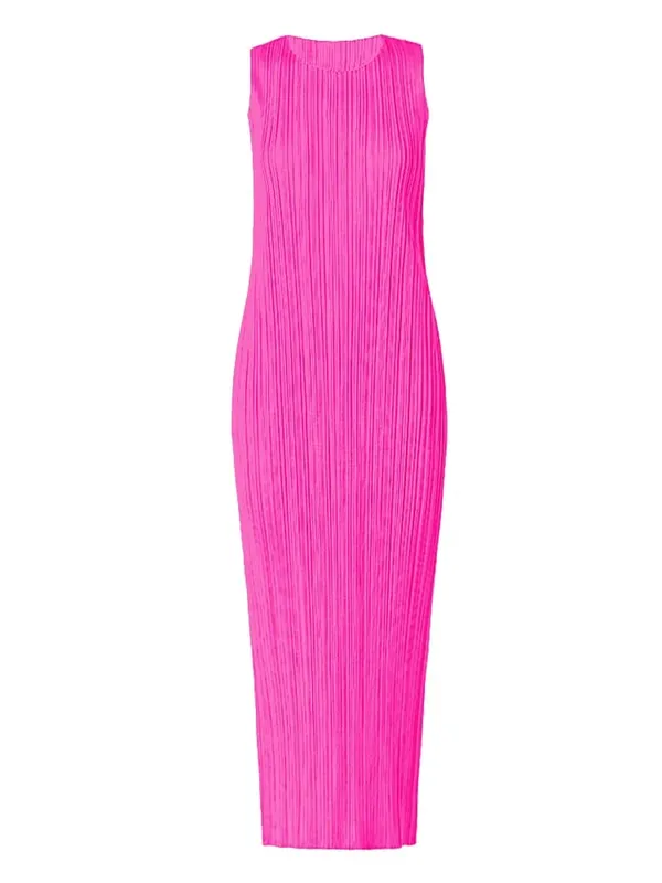 Miyake Plissee Frauen Kleid Sommer Ärmellose Lange Klassische Koreanische Mode Lässig Elegante Weibliche Lce Wasser Blau Strand Kleid TP5045 — image 32
