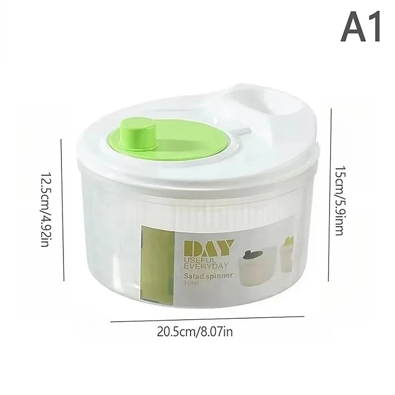 Salad Spinner Dryer Vegetable Fruit Food Drain Basket Dehydrator Quick Washing Drying Manual Centrifuge Kitchen Household Tool