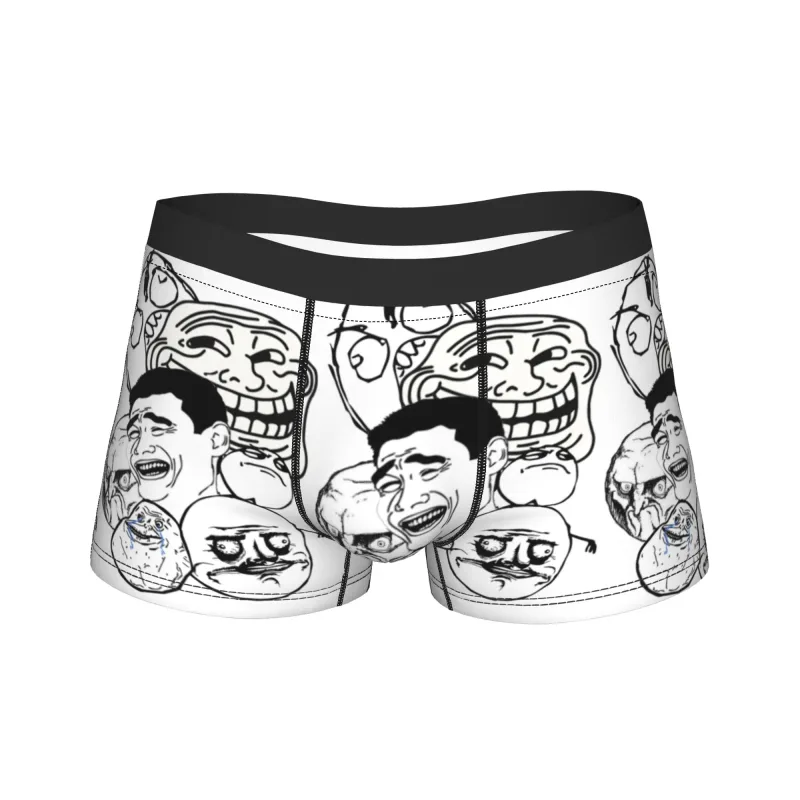 Rage Comic Trollfac Trunk Funny Anime Pouch Ondergoed Hot Koop Patroon Boxer Korte Comfortabele Heren Onderbroek Plus Size