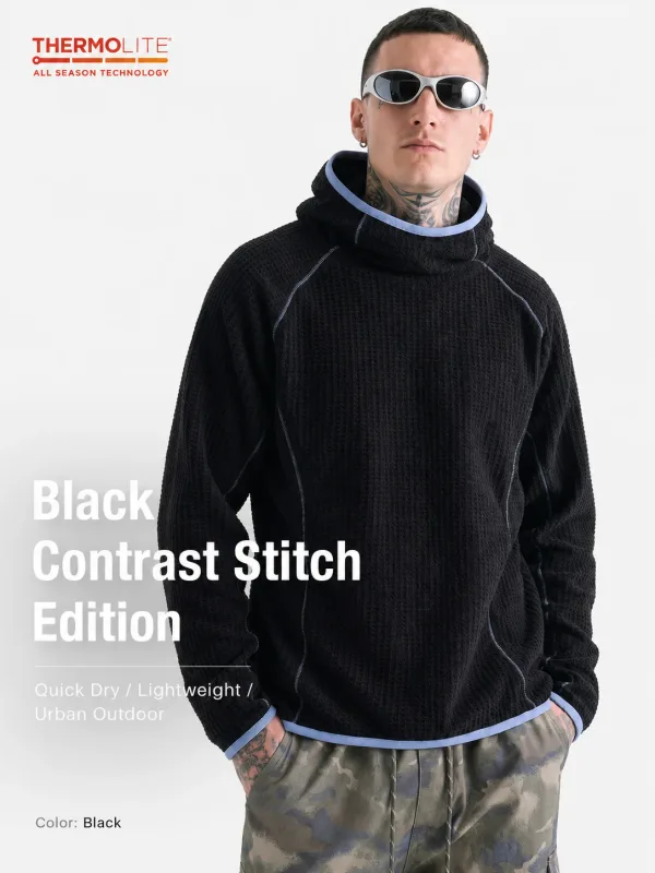 THERMOLITE® Men's Lightweight Air Fleece Hoodie Contrast Stitch Thermal Pullover Sweatshirt Quick Dry Outdoor Athletic Tech Top — image 21