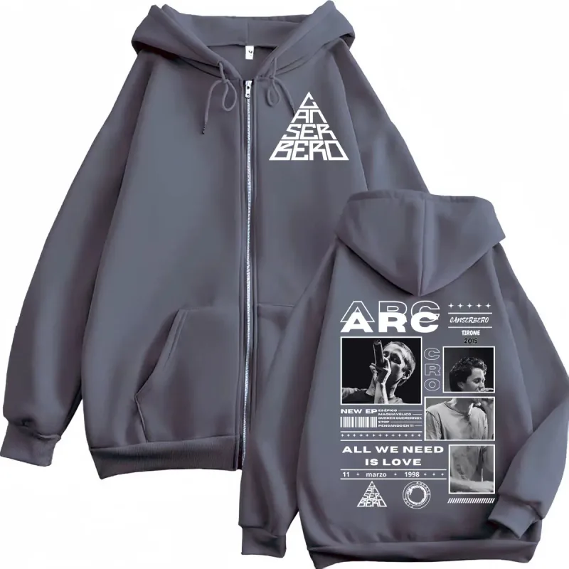 Canserbero Allt vi behöver är kärlek Muerte Vida Merch Zipper Hoodie Herrmode Hip Hop Zip Up Sweatshirts Casual Fleece Pullovers