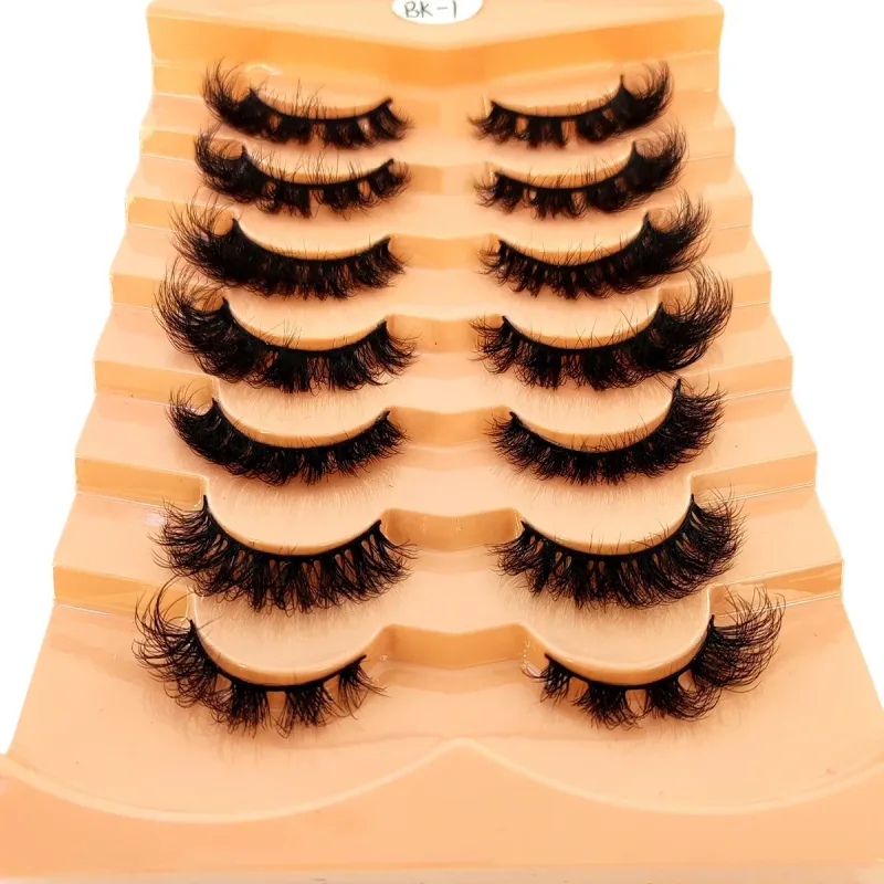 New Cat Eye Lashes 5/7/10 pairs 3D Faux Mink Eyelashes Winged Fluffy Fake Lashes Soft Natural long Full Strip Lash Make — image 20