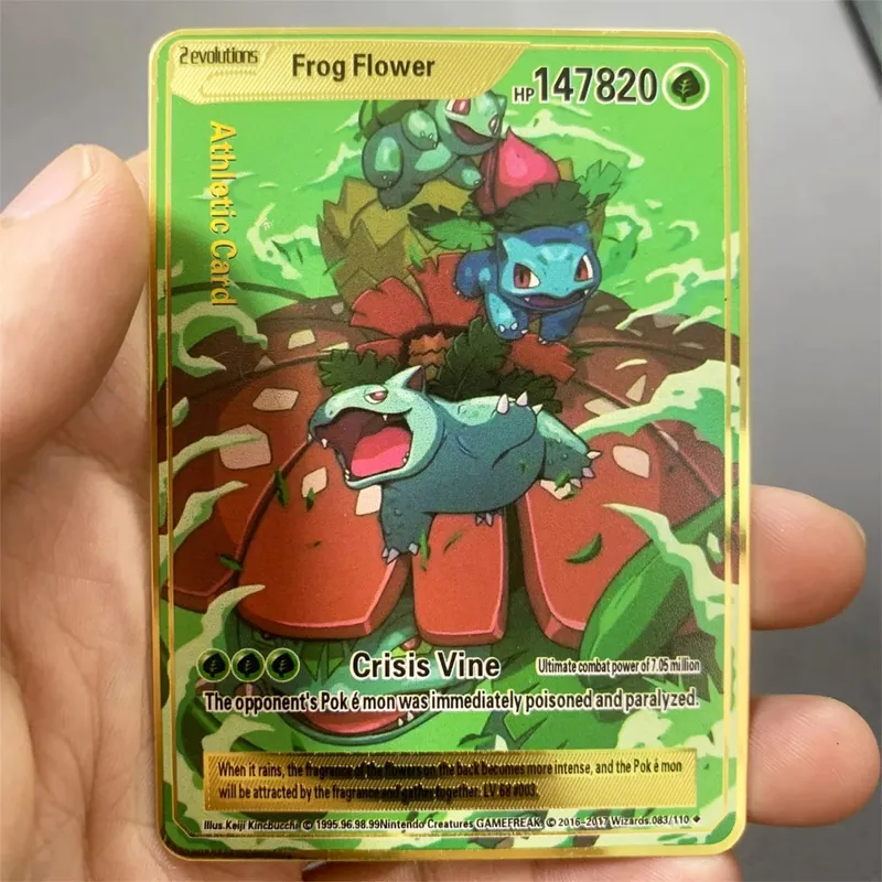 Kartu Pokemon Logam Inggris DIY Arceus Mewtwo Charizard Pikachu Besi Mengkilap Pokémon GX Vmax EX Hadiah Mainan Kartu Koleksi Anak-anak Permainan — image 5