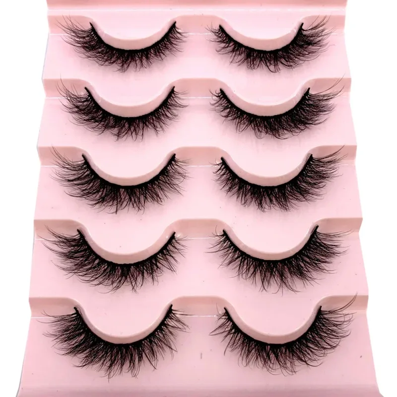 New Cat Eye Lashes 5/7/10 pairs 3D Faux Mink Eyelashes Winged Fluffy Fake Lashes Soft Natural long Full Strip Lash Make — image 40