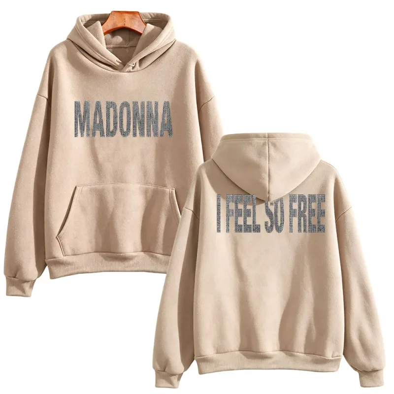 I Feel So Free Hoodie Graphic Printed Hoodie Madonna Merch Vintage Style Sweatshirts Women Men with Hooded Loose Casual Pullover — image 8
