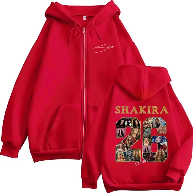 Shakira LMYNL 2026 World Tour Graphic Zipper Hoodies Men's Women Clothing Fashion Fleece Long Sleeve Zip Up Sweatshirts Jackets