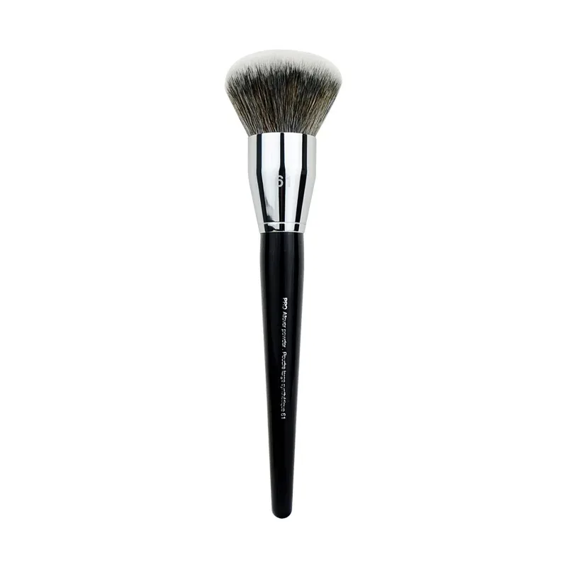 1 db Pro Round Powder sminkecset Beállítás Smink ecset Púder Kontúr szintetikus Haj Angled Foundation fa nyél — image 5