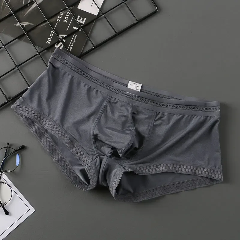 Hot Selling Ijs Zijde Heren Ondergoed Naadloze Transparante Boxershorts Ultradunne Ademende Comfortabele Slipje Onderbroek — image 3