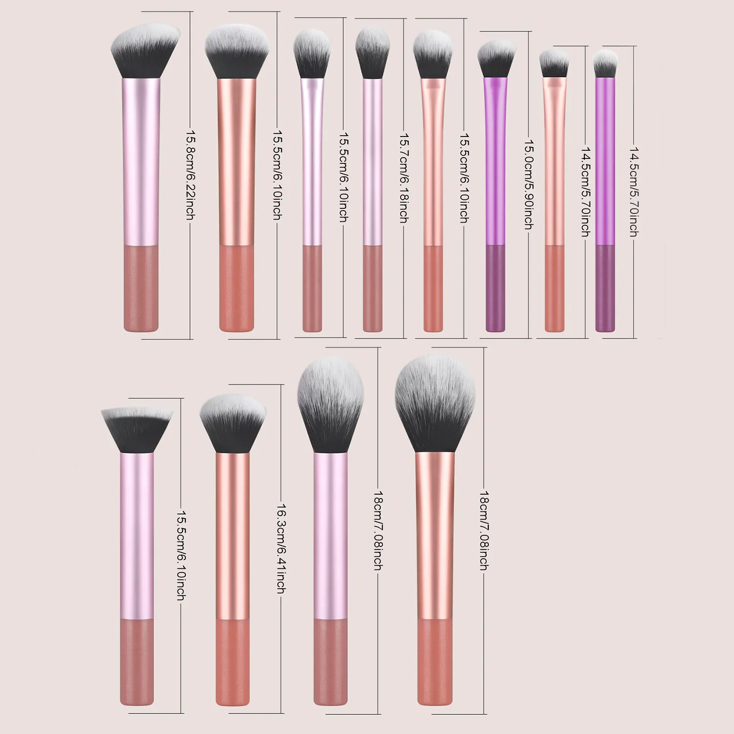 메이크업 브러쉬 세트 공급 구성을 위한 12pcs 창의적 전문 다기능 화장품 브러쉬