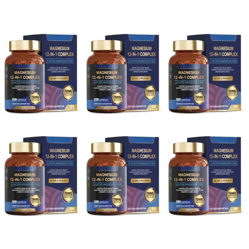 Magnesium 12-In-1 Complex Capsules 12 Active Magnesium Types High Absorption Glycinate Citrate Forms 120 Capsules — image 10