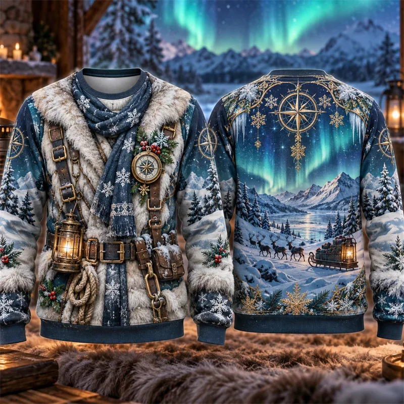 Christmas Fake Suit Tie Sweatshirt Men Vintage Tuxedo Blazer Bow Tie Graphic Crewneck Xmas Pullover Holiday Party Streetwear