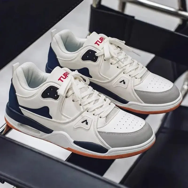 Unisex Sneakers Spring Summer Retro Basketball Style White Color Block Casual Board Shoes Streetwear Chunky Sole School