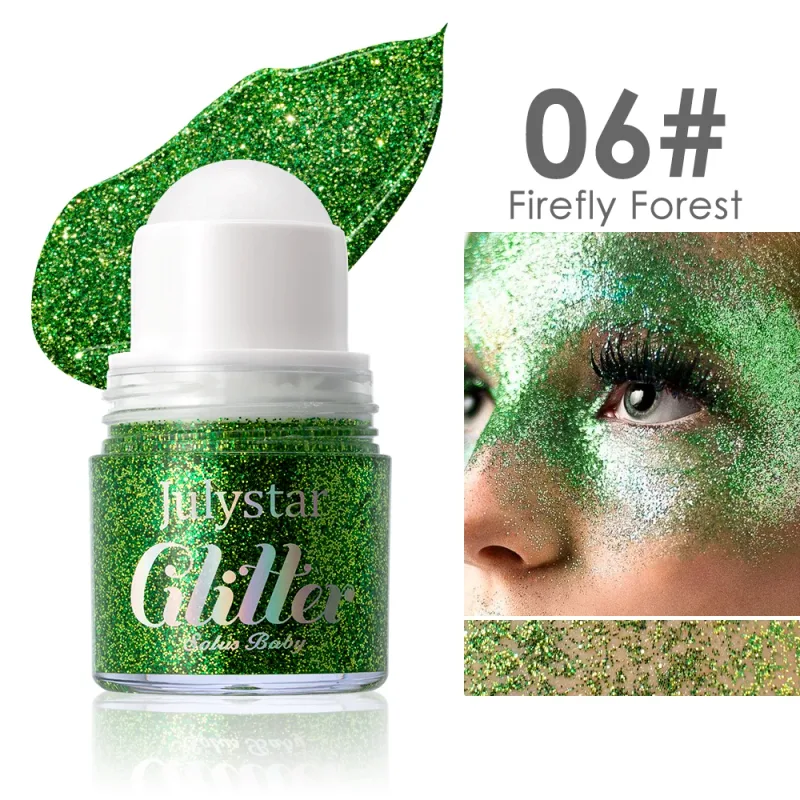 Rolling Sequins Glitter Gel Face Body Painting Shiny Liquid Green White Pearl Gloss Eye Shadow Brighten Stage Makeup Decoration — image 14