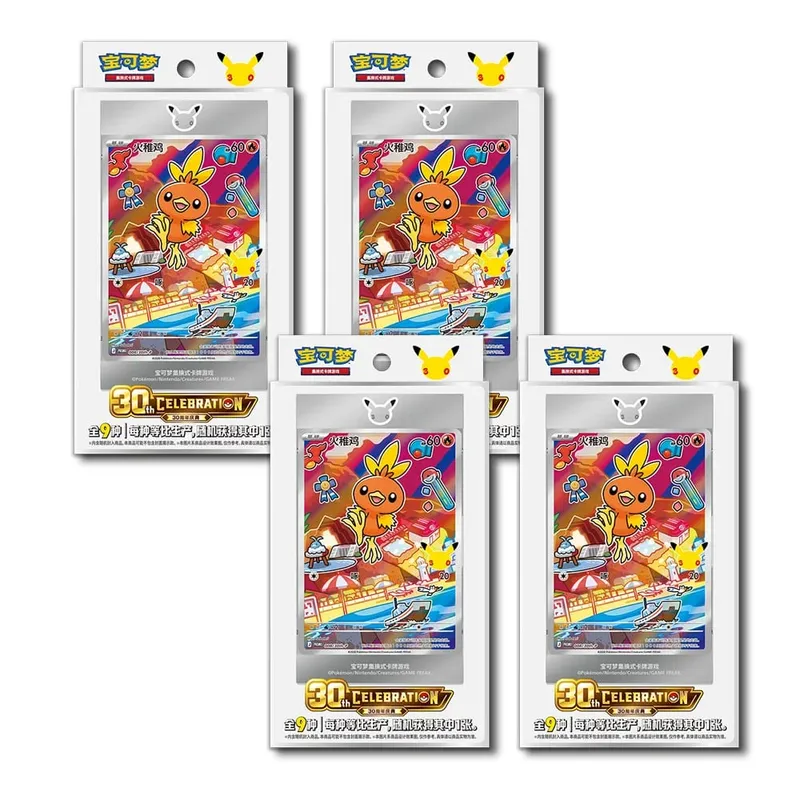 Hot 100% Official Pokemon 30th Anniversary Box Set Simplified Chinese PTCG Gem Pack Original Partners Special Illustration Cards