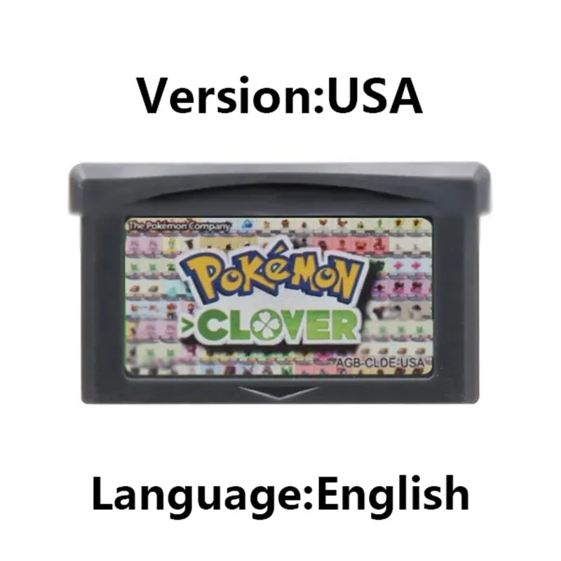 GBA Pokemon Game Cartridge 32-bitars videospelskonsolkort AshGray Liquid Crystal Light Platinum Moemon Emerald Engelska språket — image 11