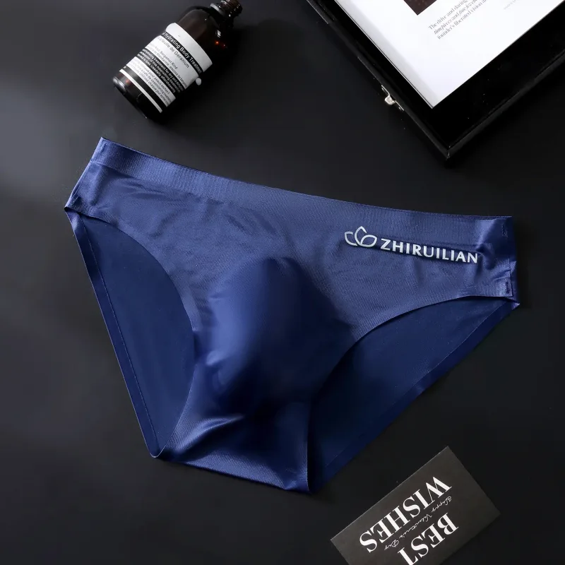 Men Ice Silk Briefs Ultra-thin Seamless Sexy Panties Male Quick Drying 3D Pouch Breathable Underwear Youth Underpants Slip Homme