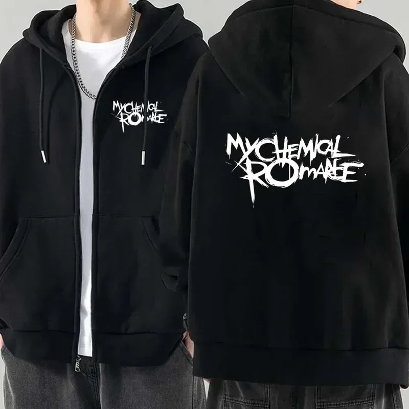 Men Fashion Hoodies Jacket Coats My Chemical Romance Mcr Dead Zipper Hoodie Top Loose Black Parade Punk Emo Zip Up Sweatshirt — image 17