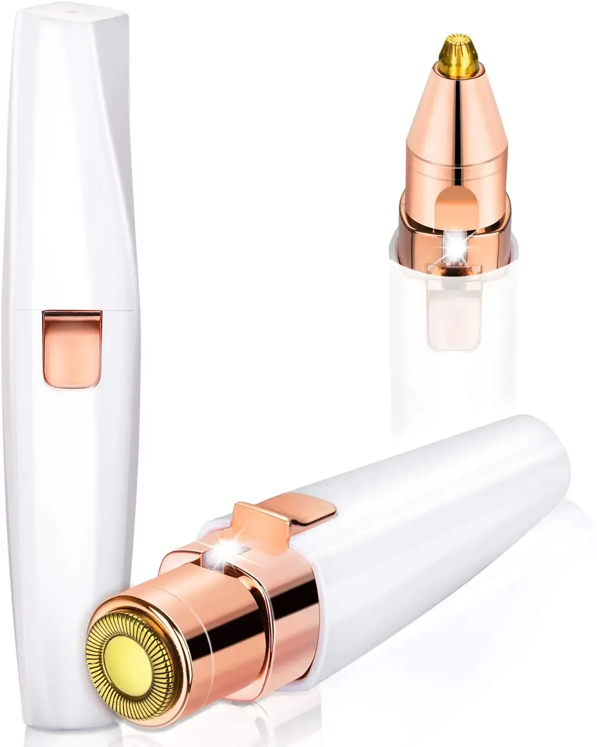 Dighealth 2 IN 1 uppladdningsbar ögonbrynstrimmer Ansiktshårborttagningsmedel Smink Mini Razor Smärtfri hårborttagningsmedel med inbyggt LED-ljus — image 1