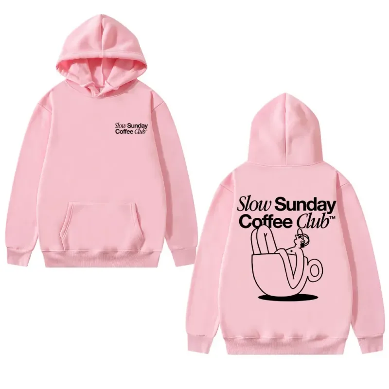Unisex Slow Sunday Coffee Club Hoodie Pullover Funny Meme Vintage Casual Streetwear Sweatshirt, meerdere kleuren beschikbaar — image 9