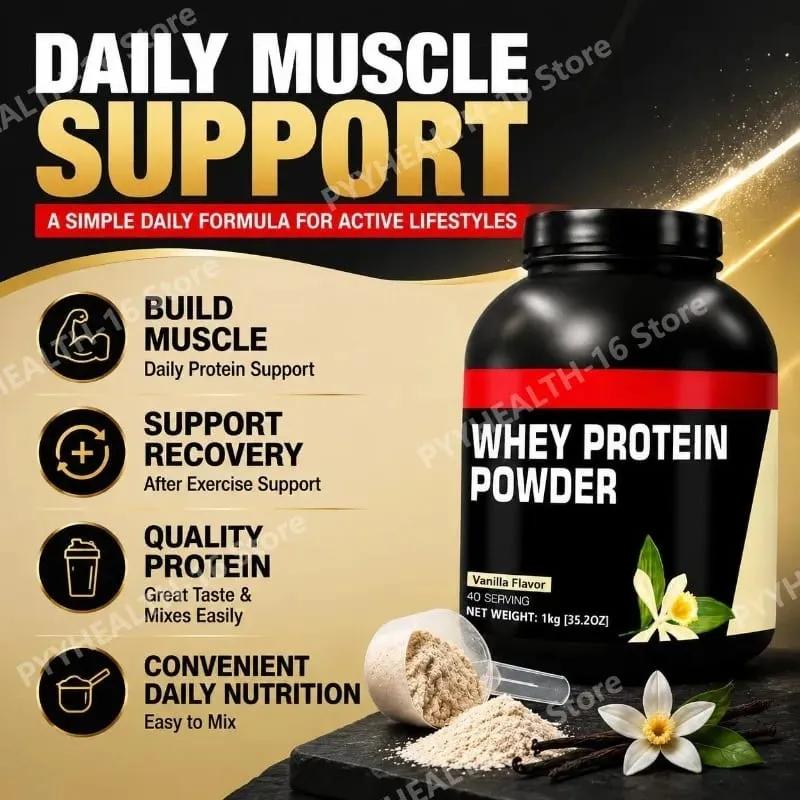 Whey Protein Powder Multiple Flavors Lean Muscle Support & Post-Workout Nutrition Easy Mix Protein 40 Servings 1kg / 35.2 Oz