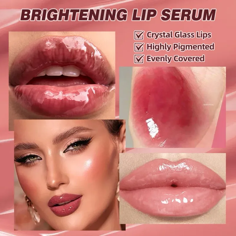 4 Colors Mirror Pearl Fine Shimmering Hydrating Pipe Lip Gloss Moisturizing Crystal Gloss Lip Glaze Layering Lip Makeup