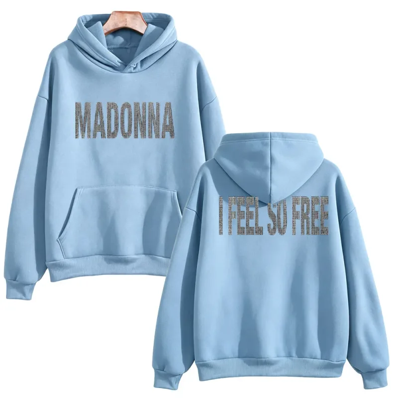 I Feel So Free Hoodie Graphic Printed Hoodie Madonna Merch Vintage Style Sweatshirts Women Men with Hooded Loose Casual Pullover — image 14