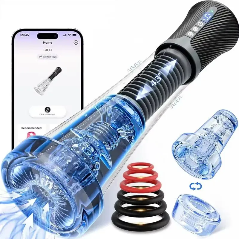 Male Masturbator Penis Pump Enlarger Transparent Visual Male Sex Toys for Men APP Control Vibrating Vacuum Suction Glans Trainer — image 1