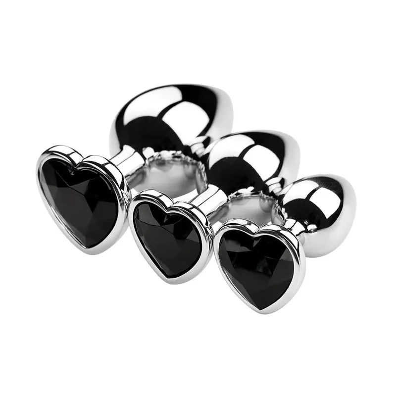 S/M/L anální kolík Heart Metal Crystal anální kolík pro ženy Odnímatelný anální kolík z nerezové oceli Muži Stimulátor Anální sexuální hračky Dildo