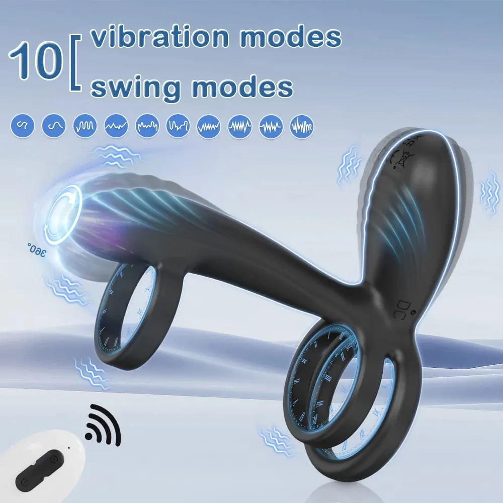 Remote Control Penis Ring Vibrator Sex Toy for Men Delay Time Prostate Massager 360° Rotation Twisting Vibrating Cock Rings 18+ — image 2