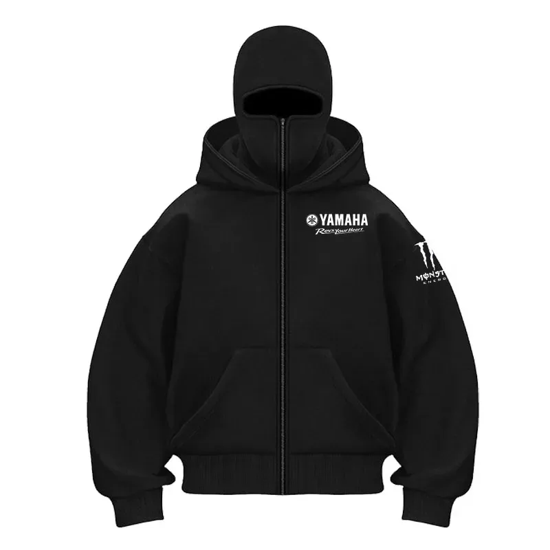 Yamaha Logo gedruckt Baumwolle Radfahren Maske Reißverschluss Hoodie Männer und Frauen Herbst und Winter neue Stil Mode lässig Retro Radfahren Jer