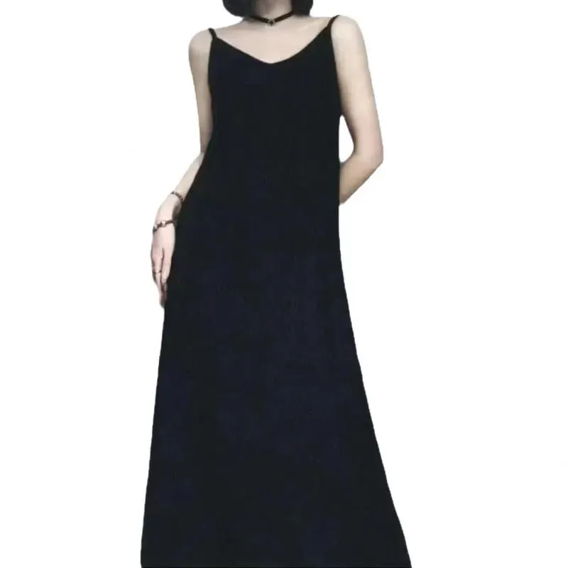Original Black White ชิบะจีบกระโปรงแฟชั่นชุดกระชับสัดส่วนผู้หญิง Casual All-Match หลวม Drooping Dress — image 6