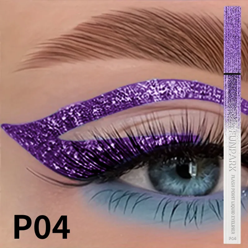 1PC Glitter Liquid Eyeliner Pencil Waterproof Purple Pink Blue Eye Liner Pen Long Lasting Quickily Drying Eyes Makeup For Women — image 3